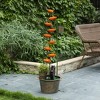 LuxenHome 50.4-Inch H Metal Orange Lotus Cascade Outdoor Fountain Brown - 3 of 4