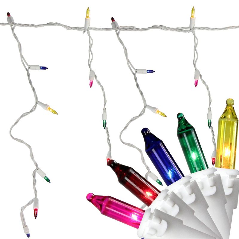 Northlight 50-Count Multi-Color Mini Icicle Christmas Light Set - 6ft White Wire, 3 of 4