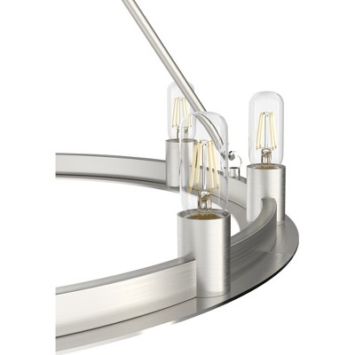 Brushed Nickel 30-Inch 9-Light Drum Chandelier