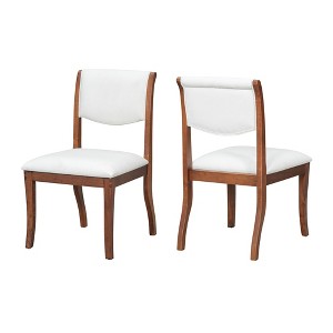 Dexmalle Set of 2 Elegant Upholstered Dining Chairs with Curved Lines - 1 of 4