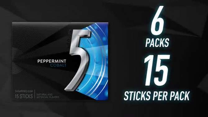 5 Peppermint Cobalt Chewing Gum - 15ct, 2 of 9, play video