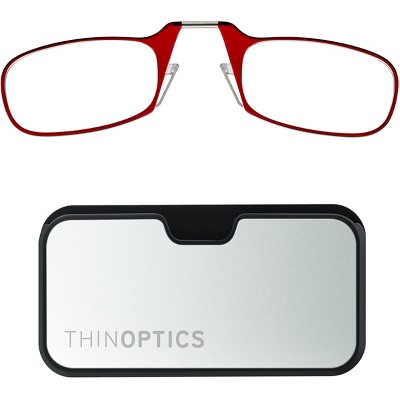 Glasses With Metal Finish Pod - +2.50 - Red Frame, Black Pod : Target