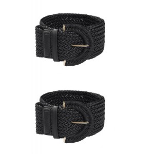 INSPIRE CHIC Women's No Stretchy Woven Strap Metal Buckle Fashion