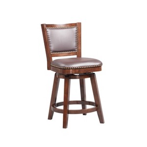 24" Broadmoor Swivel Counter Height Barstool with Back Cappuccino - Boraam - 1 of 4