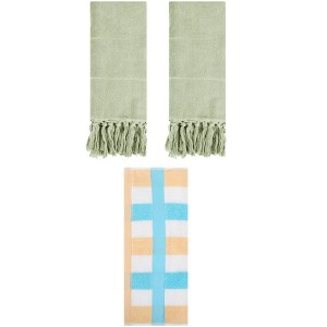 REGALWOVEN 3 Packs Cotton Absorbent Soft Decorative Bathroom Hand Towel Set - 1 of 4