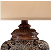 Barnes and Ivy Leafwork Traditional Table Lamp 32 1/2" Tall Bronze with Table Top Dimmer Tan Rectangular Shade for Bedroom Living Room Bedside Office - 3 of 4