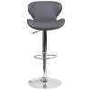 Merrick Lane Adjustable Height Barstool Contemporary Bar Height Stool with Curved Back and Metal Base with Footrest - 4 of 4
