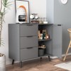 VYNXARIA Gray Wood Storage Cabinet: 3 - Drawer, Adjustable Shelf for Every Space - 4 of 4