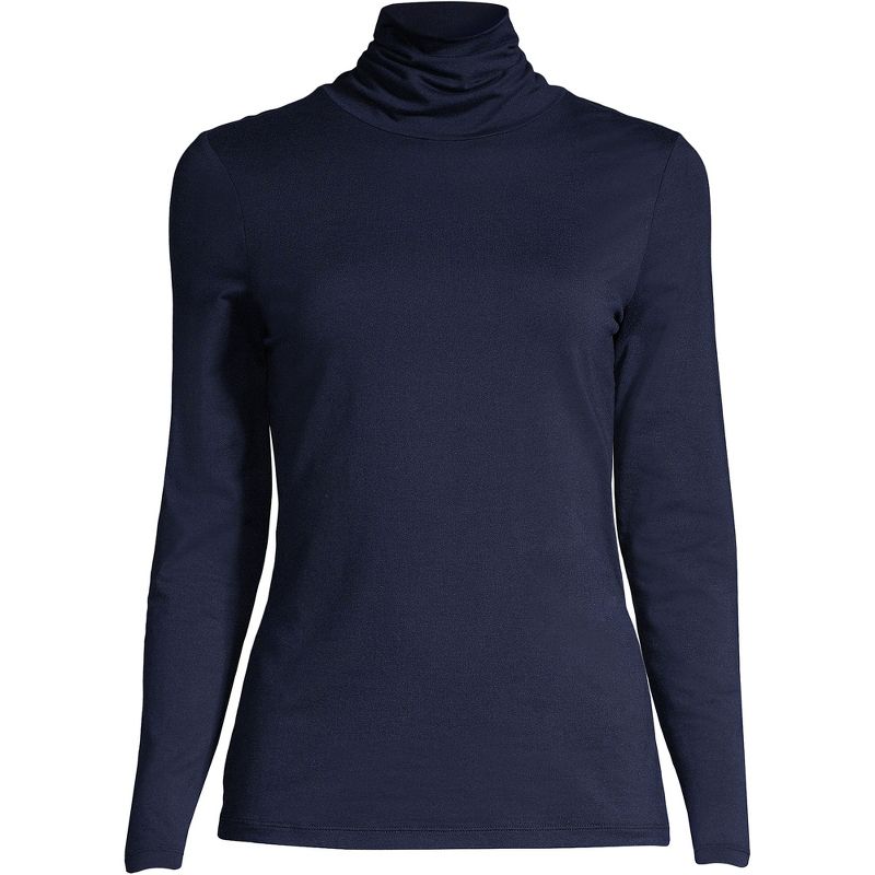 Lands' End Women's Lightweight Jersey Fitted Turtleneck, 3 of 5