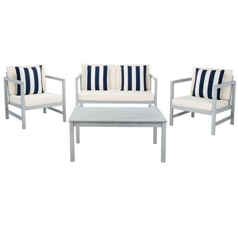 Safavieh montez 4 piece outdoor set with best sale accent pillows