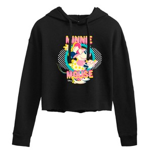 Women's - Disney - Minnie Circle Frame Cropped Graphic Hoodie - 1 of 3