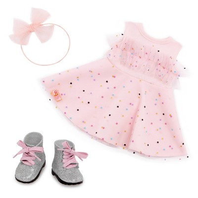 Our Generation Pink & Colorful Confetti-print Dress Outfit For 18'' Dolls :  Target