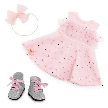 Our Generation Pink & Colorful Confetti-Print Dress Outfit for 18'' Dolls