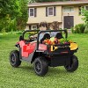 24V 4WD Electric Remote Control Ride-On Dump Truck, 2 Seat Kids Ride-On Truck with Music Player, LED Lights , Push Button Start Safety System - 3 of 4
