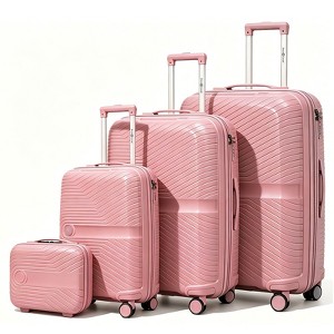 4 Piece Rose gold Unbreakable ABS Hard Shell Luggage Set 13/20/28