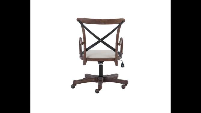 Carson Boho Cafe Style Office Chair Gray - Linon, 2 of 11, play video