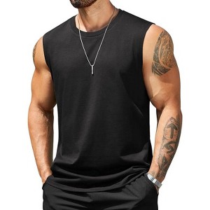 COOFANDY Men's Tank Top Cotton Workout Sleeveless Muscle T Shirts Casual Summer Tank Shirts - 1 of 4
