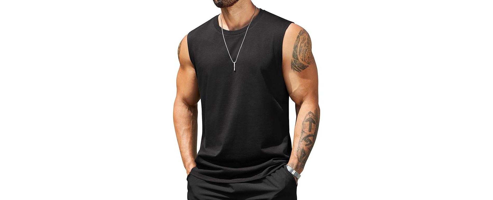 COOFANDY Men's Tank Top Cotton Workout Sleeveless Muscle T Shirts Casual Summer Tank Shirts