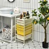 Costway 6 Drawer Rolling Storage Cart Scrapbook Paper Office Organizer Yellow\Black\Clear - image 2 of 4