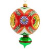 Sbk Gifts Holiday 7.5 Inch Orange Floral Triple Reflector Ornament Teardrop Christmas Tree Ornaments - 2 of 3