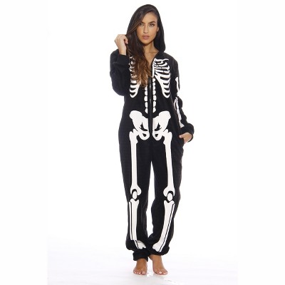 Just Love Womens One Piece Skeleton Adult Onesie Hooded Pajamas 6259-xs ...