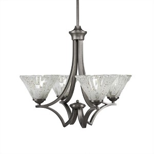 Toltec Lighting Zilo 4 - Light Chandelier in  Graphite with 7" Italian Ice Shade - 1 of 1