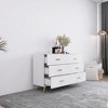 High Gloss 6-Drawer Chest of Drawers with Gold Handles & Steel Legs, Spacious Modern Vanity Cabinet for Bedroom or Living Room, Anti-Tip Safety Design - 2 of 4