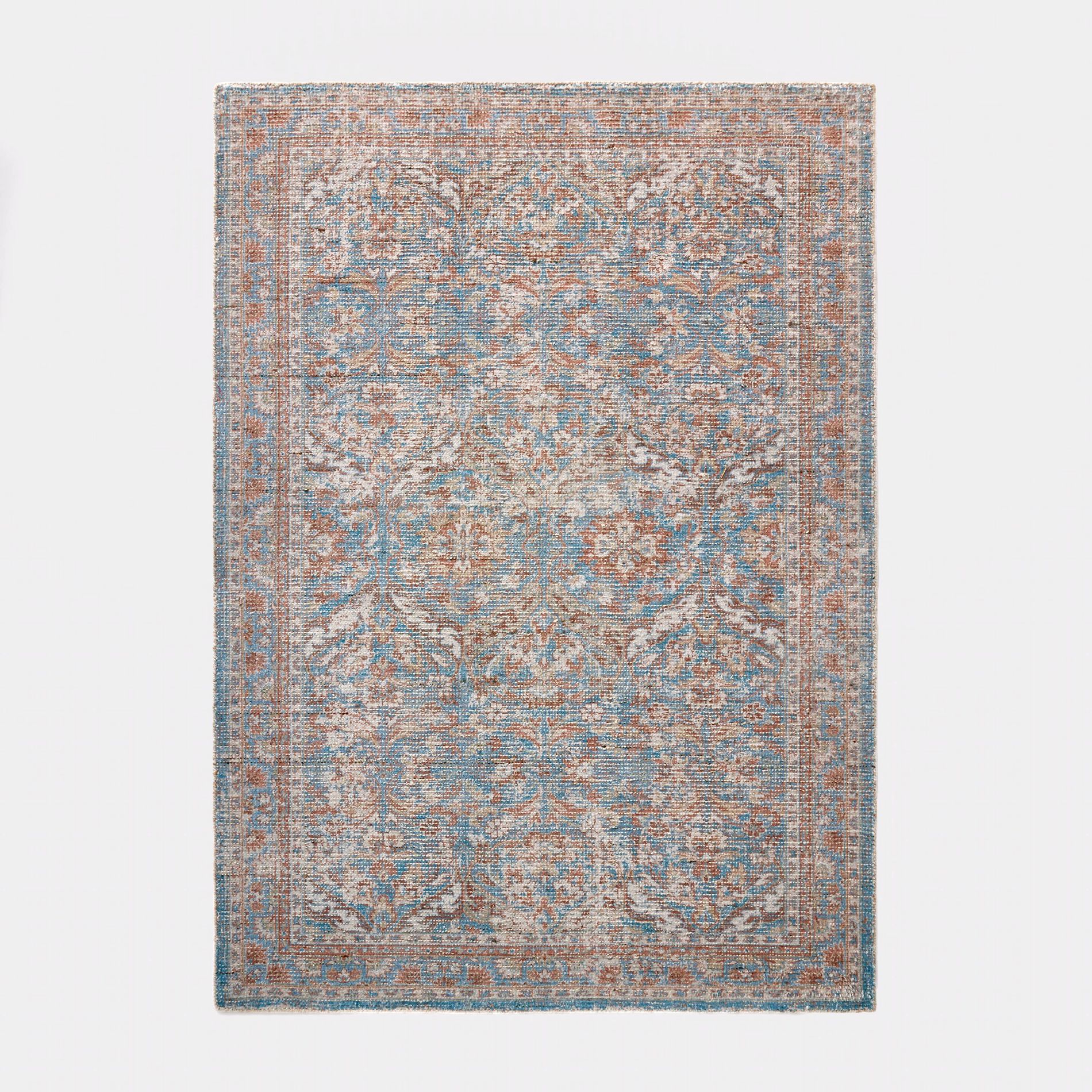 5'x7' Persian Printed Poly/Wool Handmade Tufted Area Rug Blue/Brown - Threshold™ designed with Studio McGee
