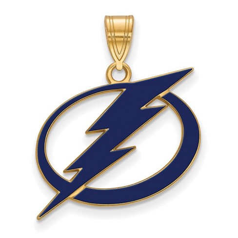 Black Bow Jewelry 14k Yellow Gold Plated Sterling Silver Tampa Bay Lightning NHL Large Pendant - image 1 of 3