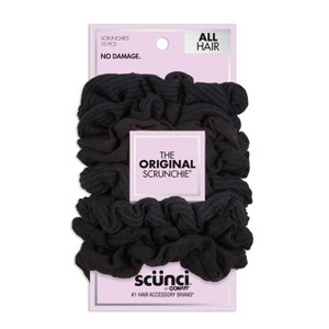 scünci No Damage Textured Scrunchies - Black - All Hair - 10pk - 1 of 4