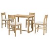 5-Piece Dining Table Set with Wood 48" Rectangular Dining Table and 4 Dining Chairs-Tanpinhause - 2 of 4