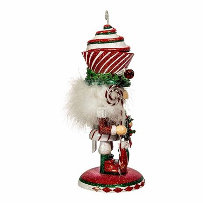 12-Inch Red and Green Glittered Cupcake Hat Nutcracker