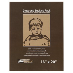Ambiance Picture Frame Glass & Backing Replacement Inserts - Assorted Sizes - 2mm Thick Smooth Ground Edge Glass & White Corrugated Cardboard Backing - 1 of 4