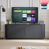 HDZNVF Sideboard Storage Cabinet TV Stand with wave pattern Buffet Cabinet Wooden Vertical Striped Cabinet - 2 of 4