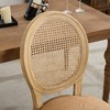 Lyngins French Style Dining Chairs (Set of 2), Linen Upholstered Armless Chair with Rattan Backrest, Solid Wood Kitchen Chairs & Living Room Chair - 4 of 4