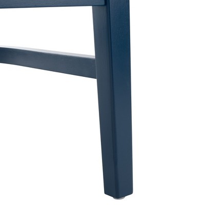 Galway Navy and Natural Cane Counter Stool with White Cushion