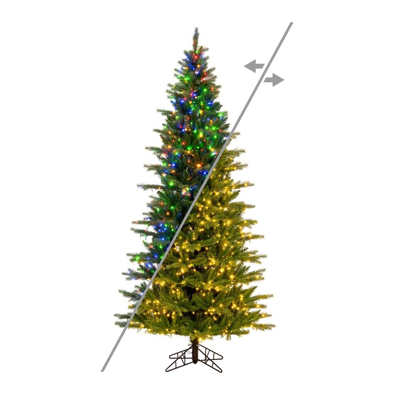 Vickerman Balsam Spruce Slim Artificial Christmas Tree with 3MM Lights, 1 of 6