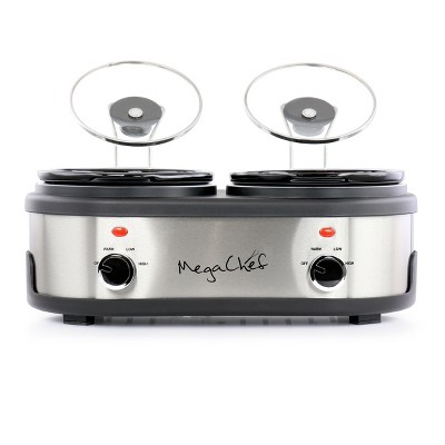 Dual 1.5 Liter Stainless Steel Crock Buffet Slow Cooker