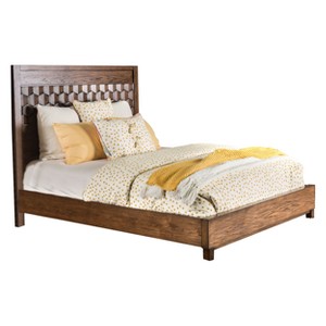 Hirano Transitional Padded Headboard Queen Bed Chestnut Brown - ioHOMES