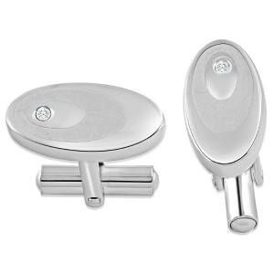 Pompeii3 Men's Stainless Steel Oval Polished 10.5mm Cufflink - 1 of 3
