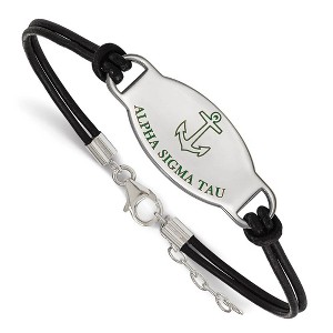 Black Bow Jewelry Sterling Silver Alpha Sigma Tau Greek Life Strand Bracelet 7 Inch - 1 of 3