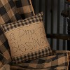 Black Check Prim Blessings Pillow 12x12 VHC Brands - 4 of 4