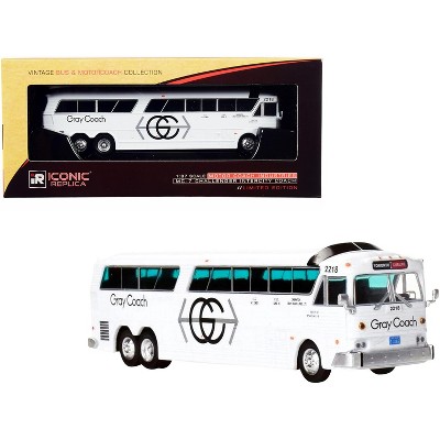 MCI MC-7 Challenger Intercity Coach Bus White "Gray Coach" Toronto - Guelph (Canada) 1/87 (HO) Diecast Model by Iconic Replicas