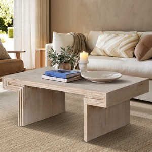 NicBex Minimalist Wood Texture Coffee Table for Living Room,Retro Rectangular Center Table,Living Room Furniture,Natural - 1 of 4