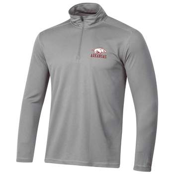 NCAA Arkansas Razorbacks Men's Gray 1/4 Zip Sweatshirt