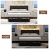 Furnulem Full and Queen Upholstered LED Bed Frame with 2 Drawers, Metal Bed Frame with Storage Headboard Charging Station and LED Lights, Noise-Free - 2 of 4