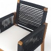 CAVINAS Patio Seating Sets of 2, Acacia Wood Patio Armchair with Rope Design Back and Arms and Washable Cushion, for Poolside, Garden, Black - 4 of 4