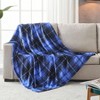 Flannel Fleece Throw Blanket 60x80 Inches, All Season Plaid Blue for Bed, Couch, Car - 2 of 4