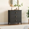 Wood Nightstand Fluted Dresser, 27.5" Wide 3-Drawer Bedside Tables, Modern Chest of Drawers, Storage End Table for Living Room, Bedroom - 3 of 4
