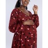 Women's Long Sleeve Button Front Maternity Midi Dress | Motherhood Maternity - 4 of 4